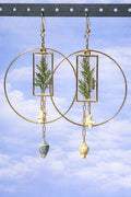 Drifted Ferns -  Coastal Botanical Hoop Dangles