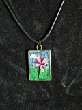 Meadow Daydream - Hand-Painted Floral Pendant Necklace