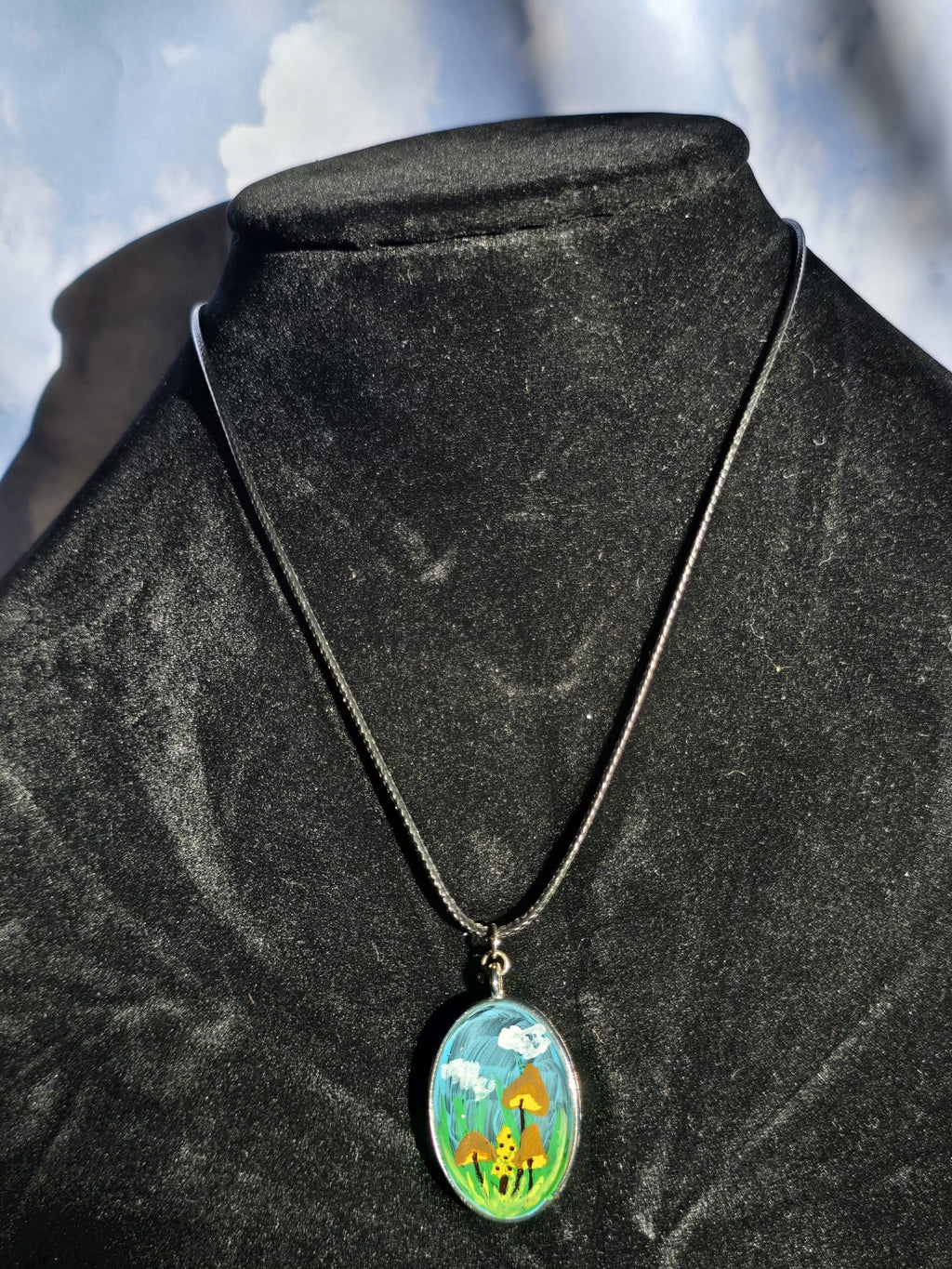 Fields of Fungi - Hand-Painted Mushroom Pendant