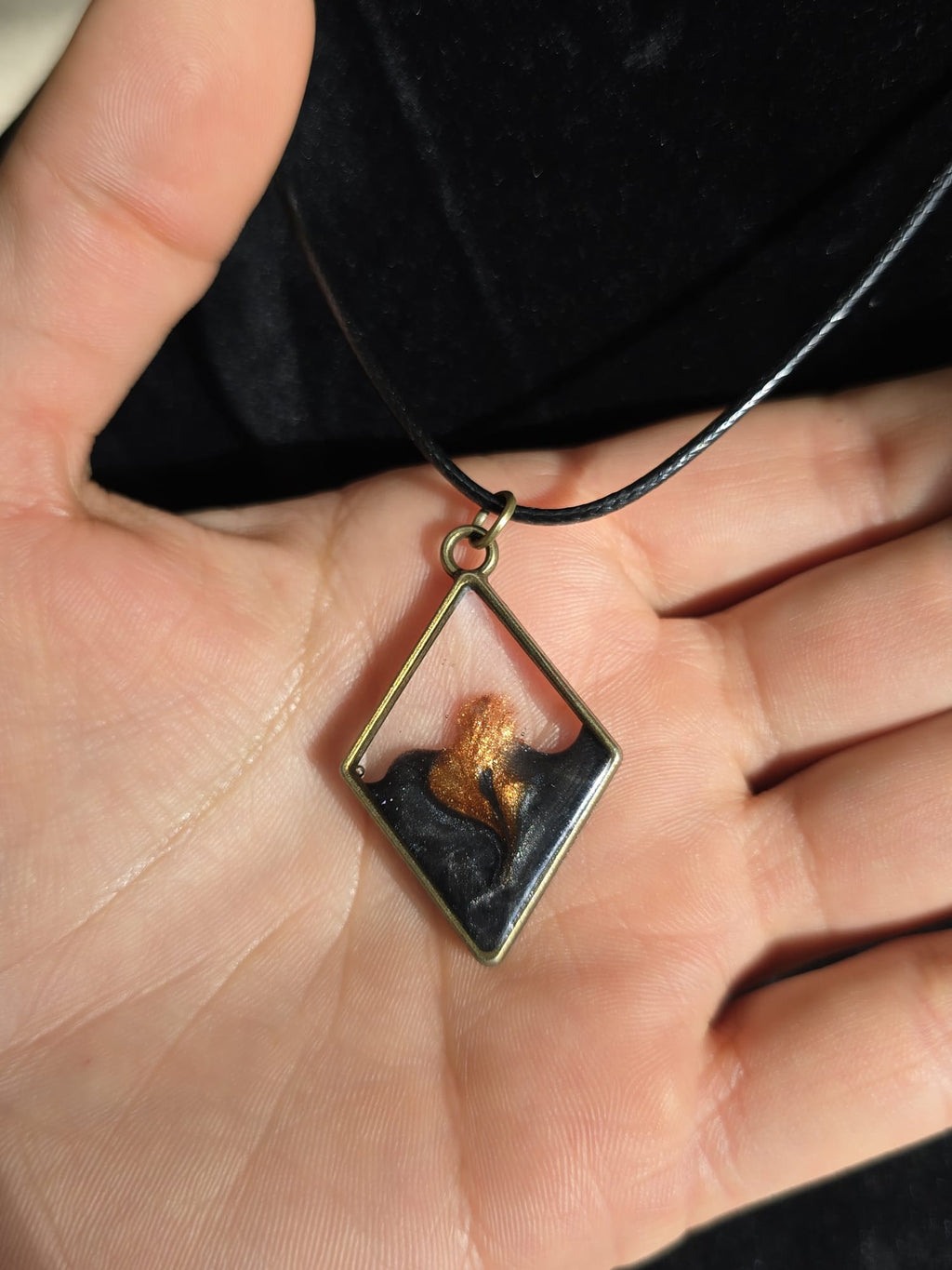 Nocturnal Ember - Cosmic Resin Pendant