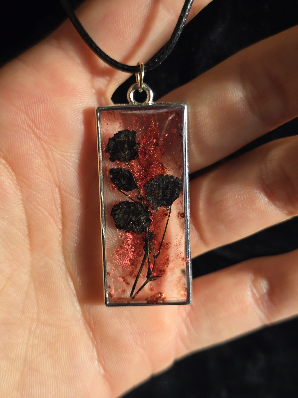 Ashen Roses - Botanical Resin Pendant