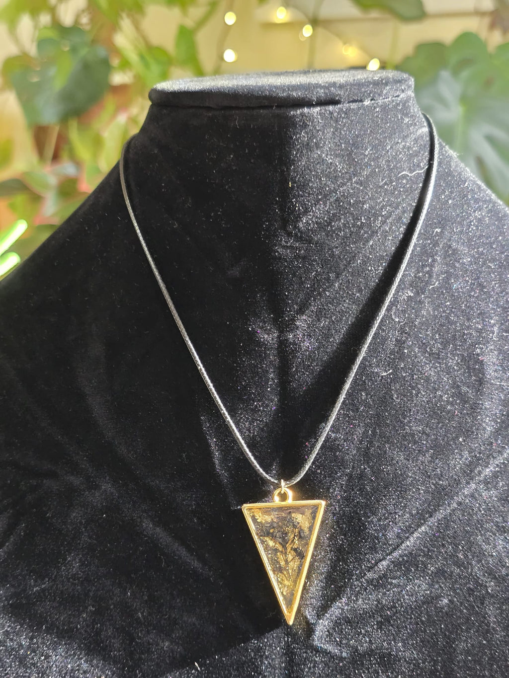 Gilded Shadow - Botanical Resin Pendant