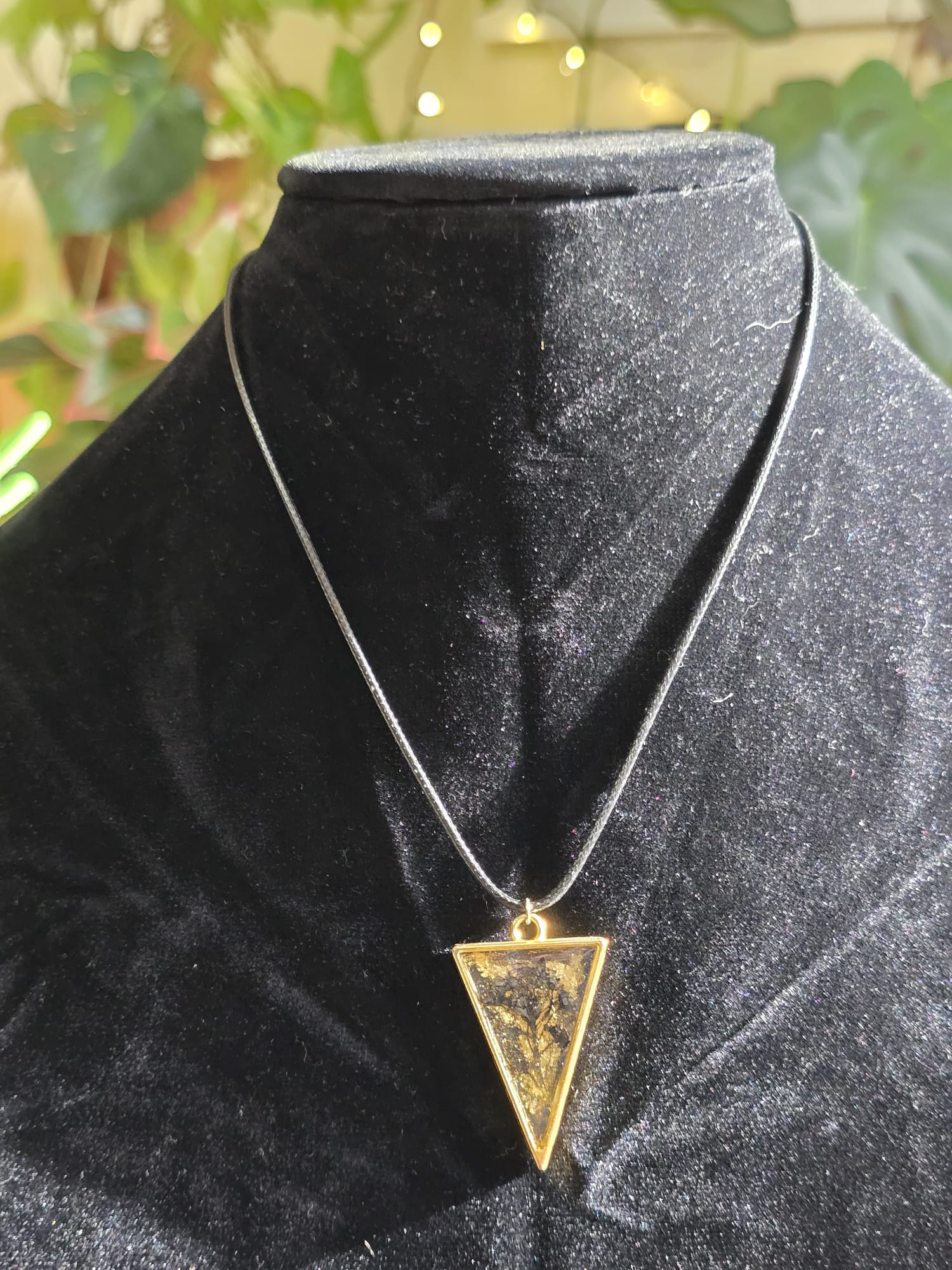 Gilded Shadow - Botanical Resin Pendant