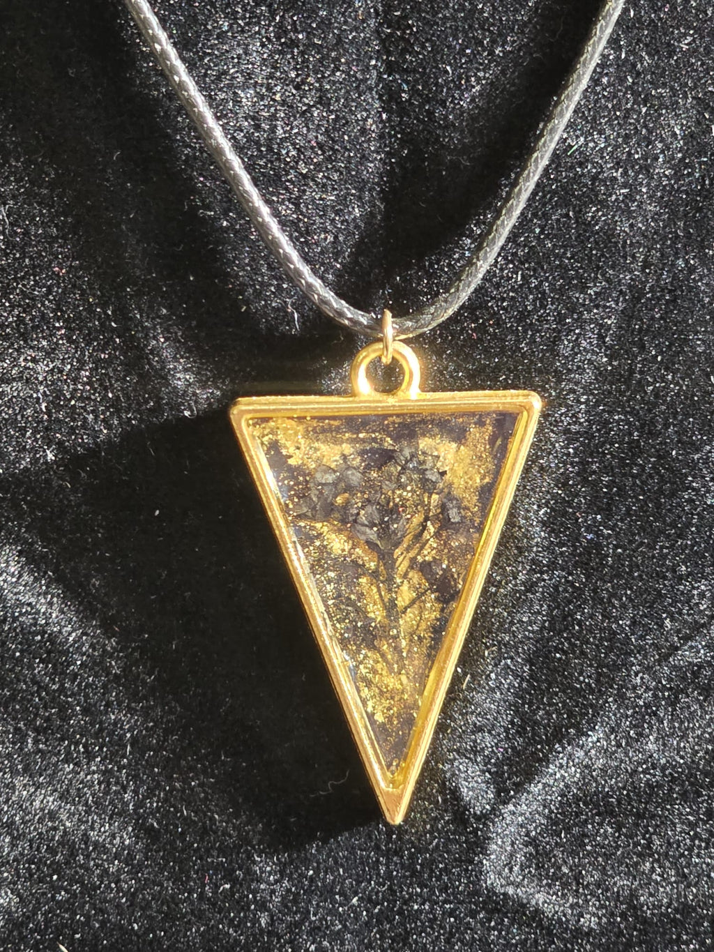 Gilded Shadow - Botanical Resin Pendant