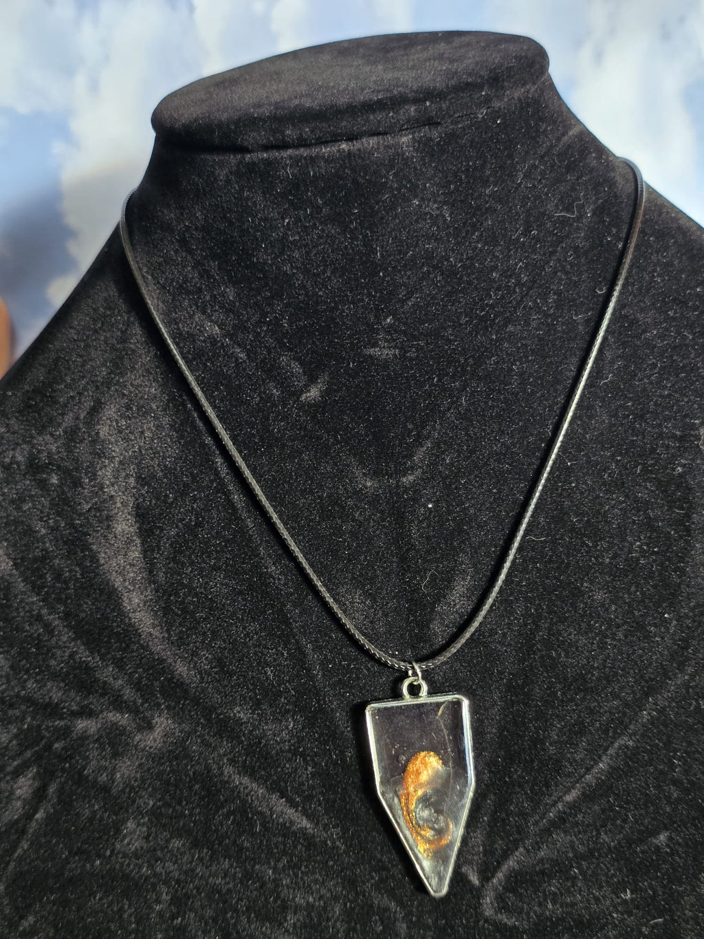 Obsidian Ember - Cosmic Resin Pendant